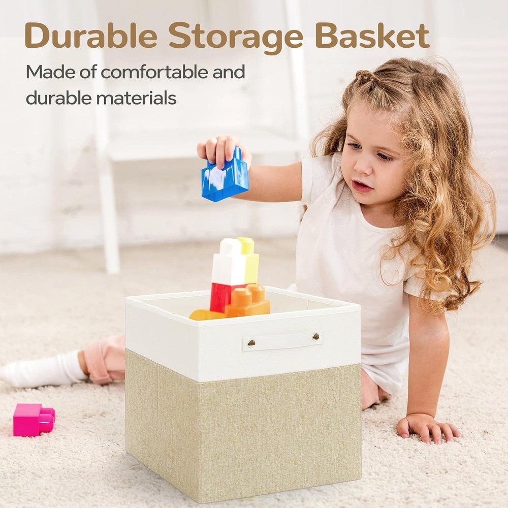 13x13 Inch White Fabric Storage Organizer