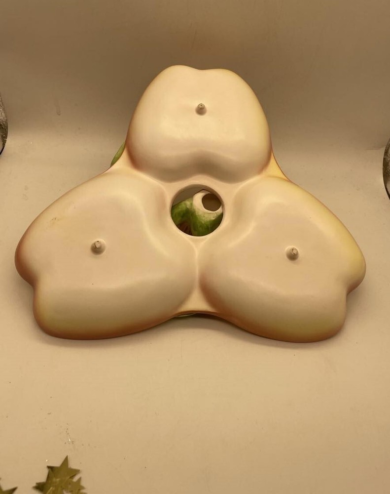 EUC Vintage Ceramic Apple Shaped 3 Part Divided Dish
