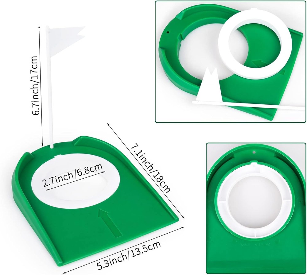 Golf Putting Cup with Flag - Plastic Training Aid for Indoor Practice Target
