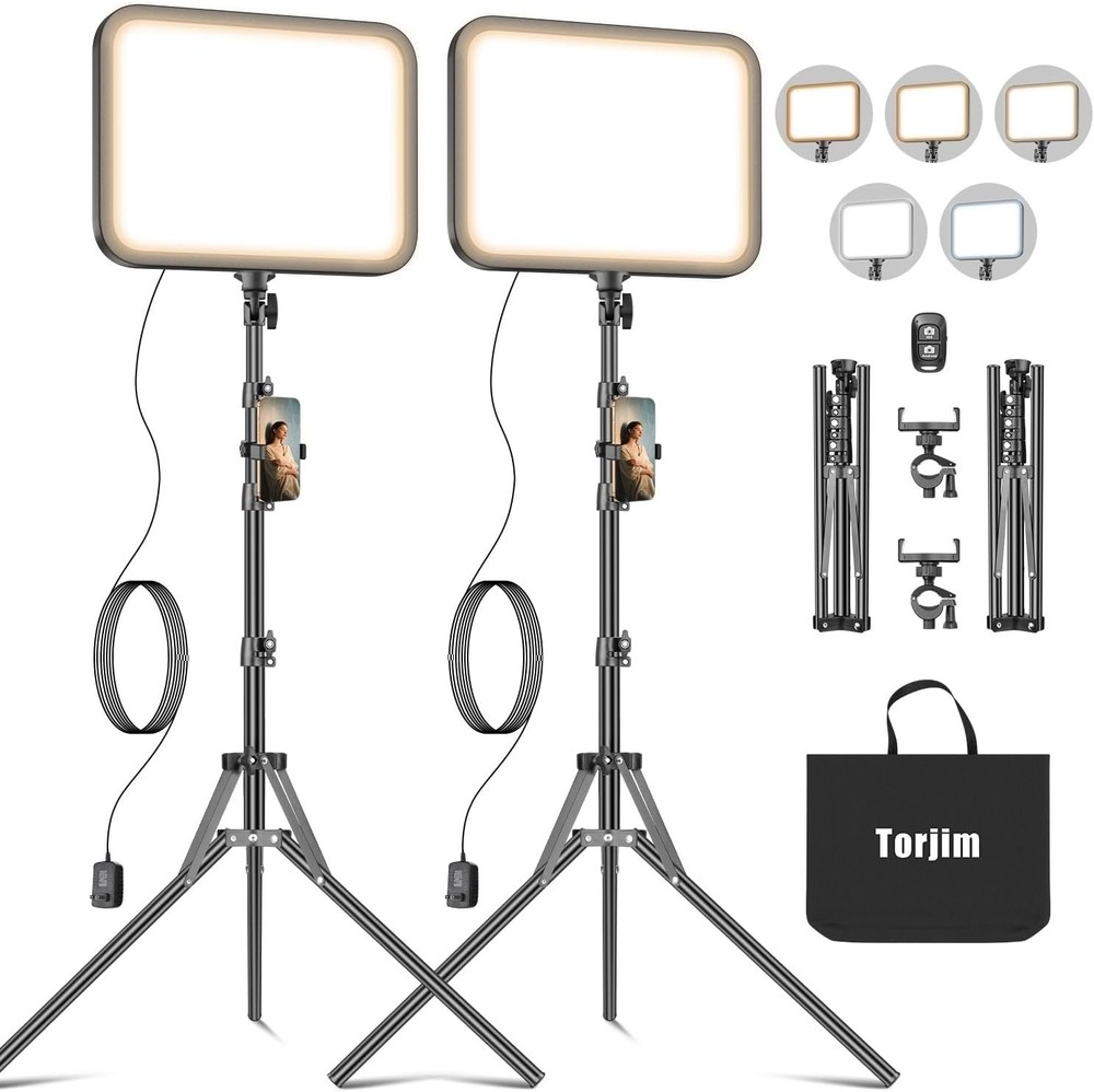 Versatile 12'' LED Studio Light: 5 Modes & Adjustable Brightness for Any Project