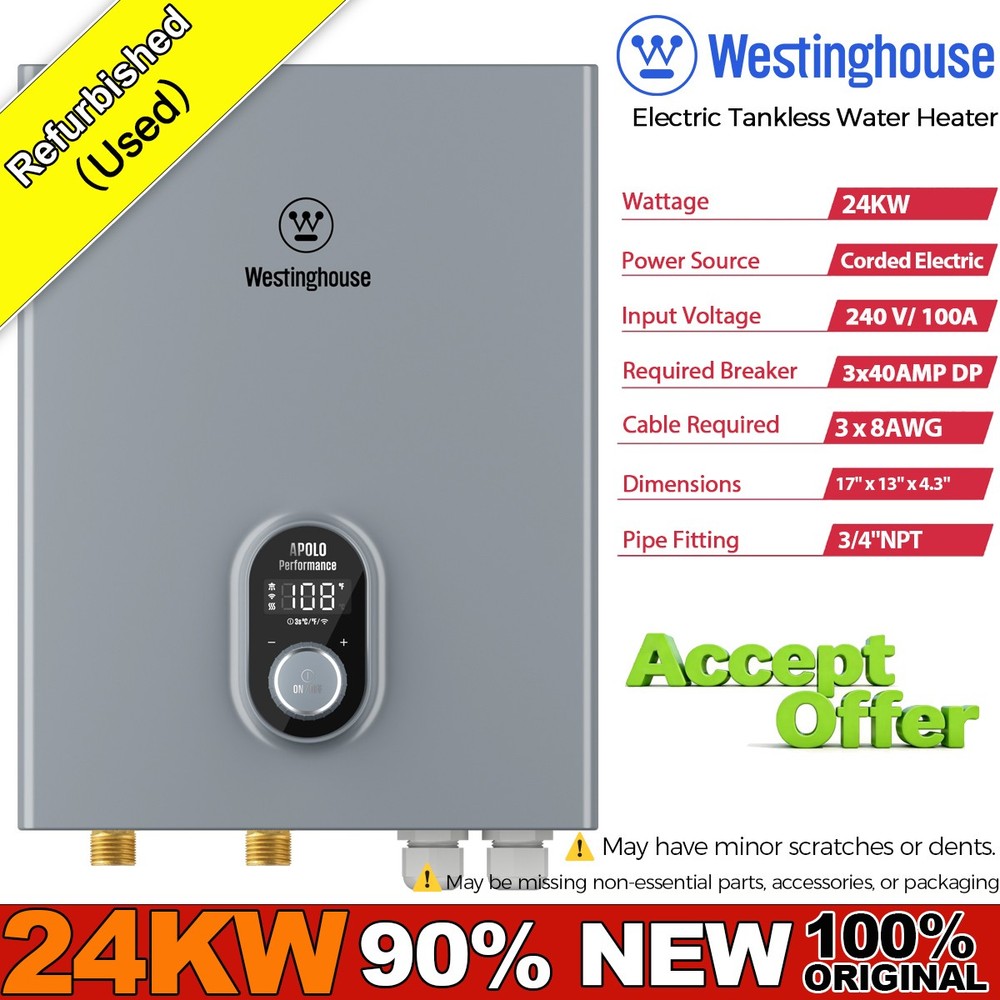 Used- Westinghouse 24kW Electric Tankless Water Heater Instant Hot Water Boiler