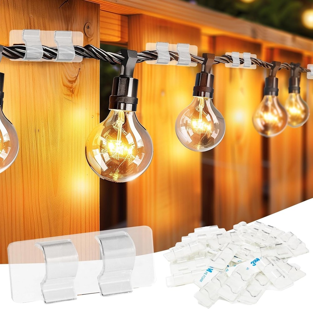 Hooks for Outdoor String Lights Clips, Heavy Duty Cable