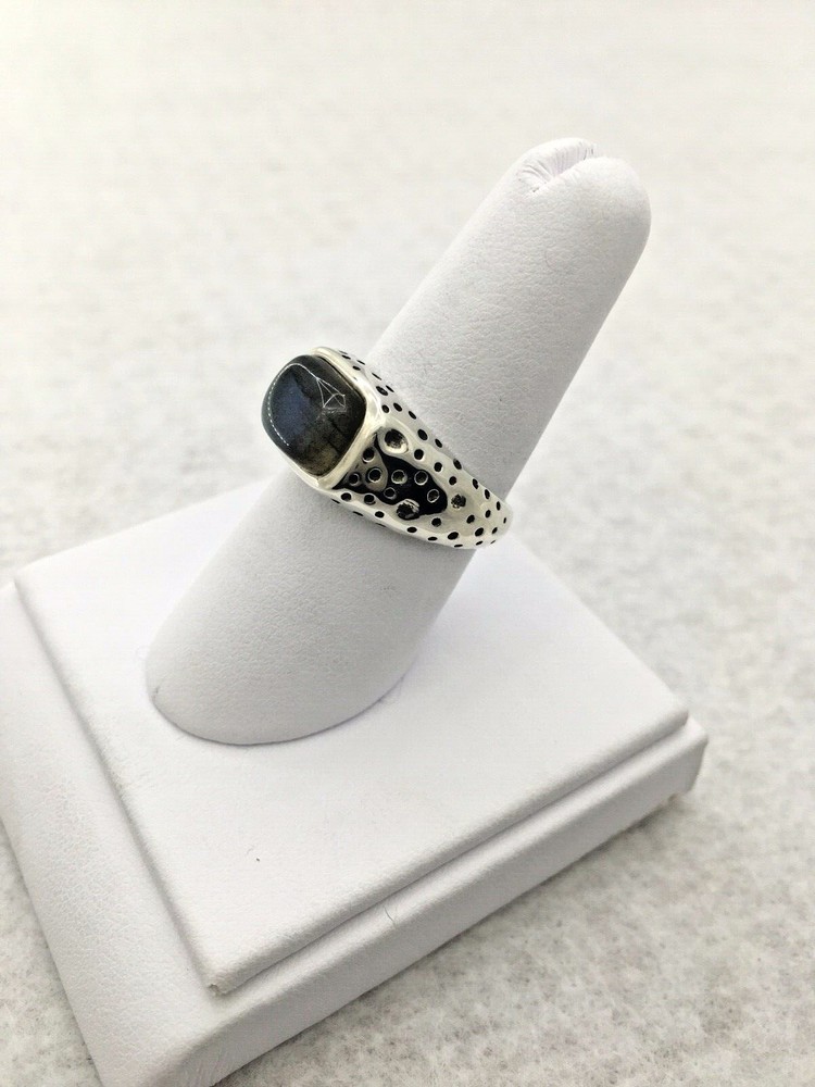Sterling Silver Labradorite ring size 8