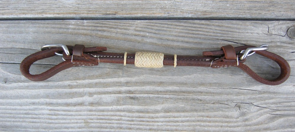 Rolled Harness Leather Braided Rawhide Curb Strap