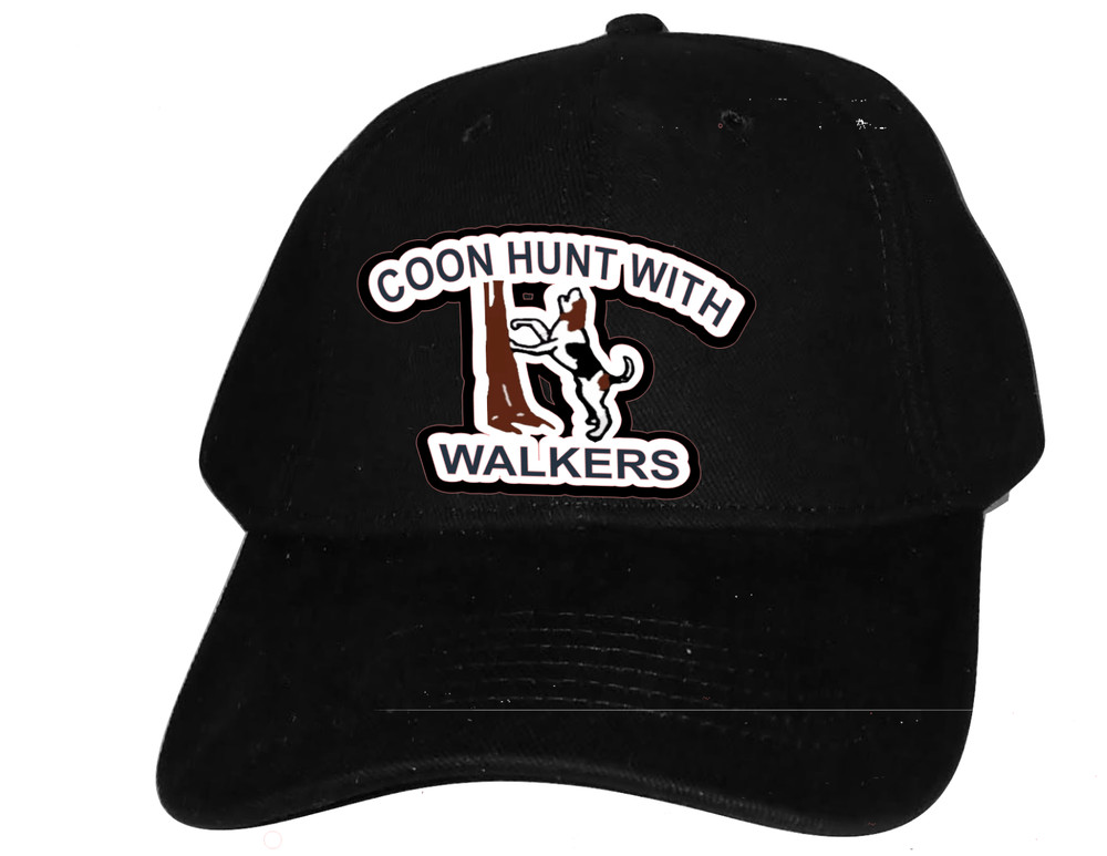 Cap Hat Black Solid Back Coonhound Dog Coon Hunt With Walkers