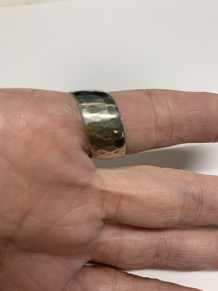 925 Hammered Crossover Adjustable Ring MEXICO