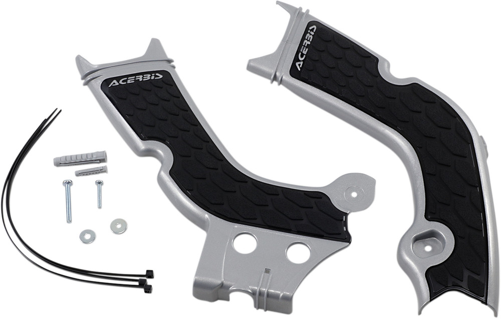 ACERBIS X-Grip Frame Guards - Silver/Black 2736331015