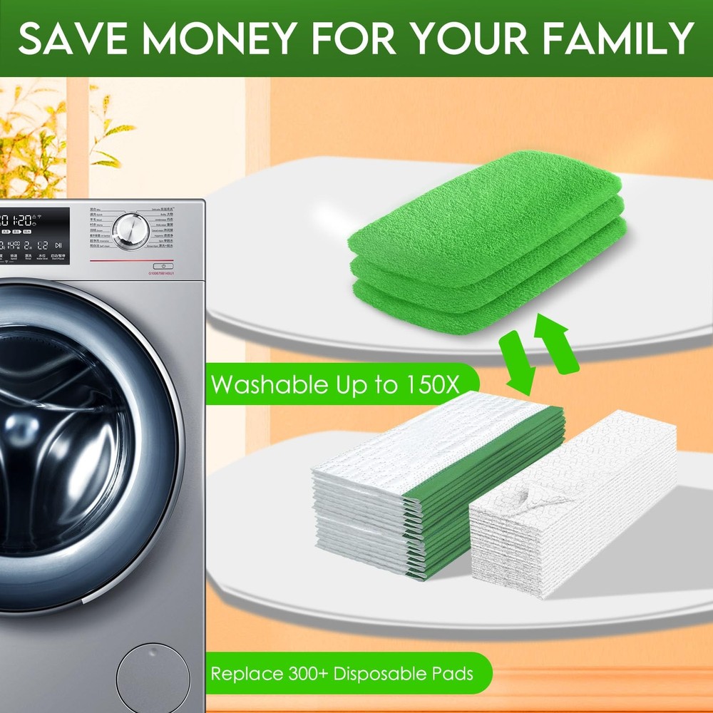 Reusable Microfiber Mop Pads for Swiffer Sweeper Mop - Dry Sweeping Cloths & ...