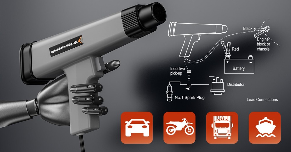 Digital Timing Light Auto Engine Gun Car Inductive Ignition Stroke Petrol Tool