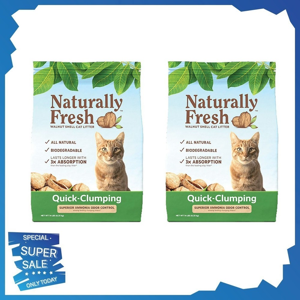 2 Pack Naturally Fresh Walnut-Based Quick-Clumping Cat Litter, All Natural, 26lb