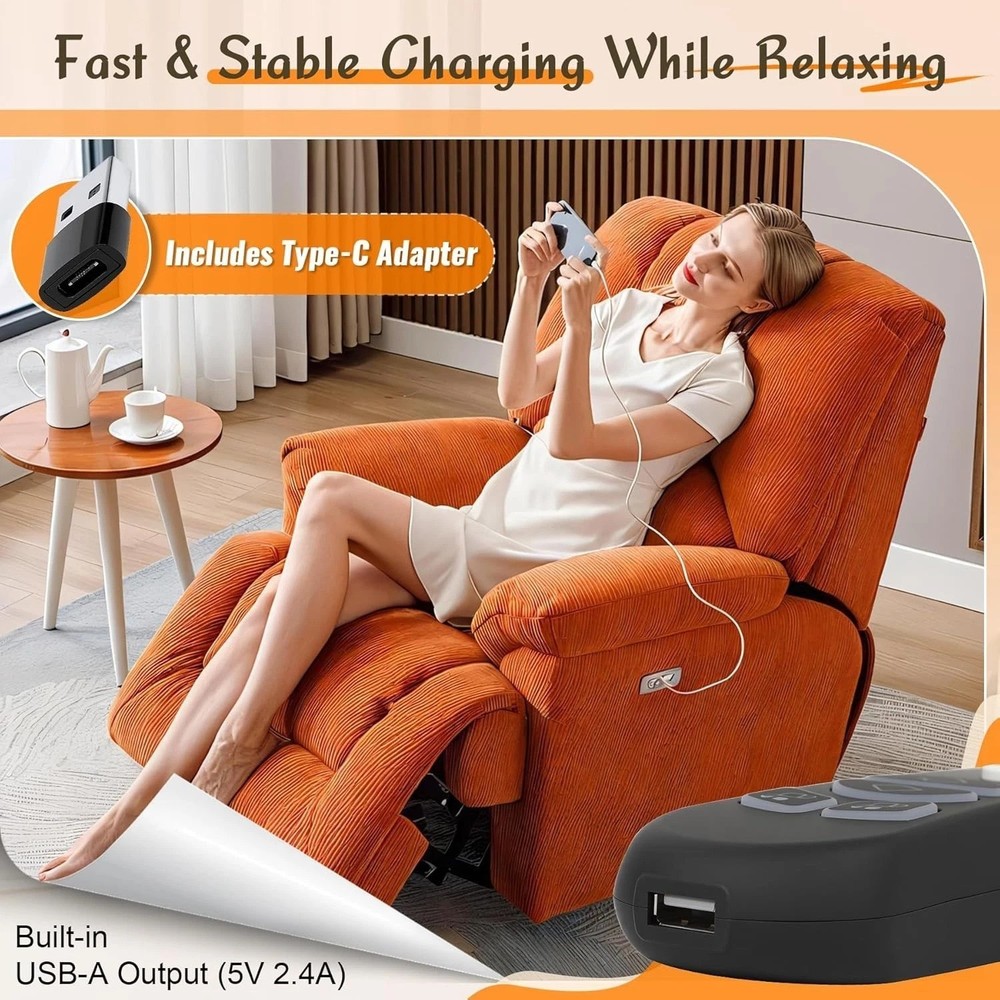 Ergonomic Recliner Remote Control with USB Port & LED Light - Easily Operate