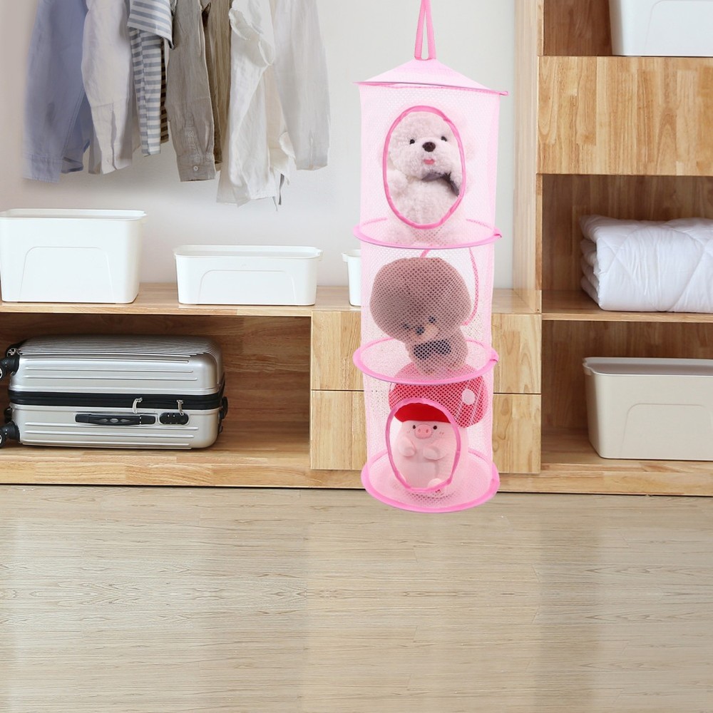 2 Pcs Hanging Mesh Storage Net Multi Layer Drying Basket For Socks Clothes