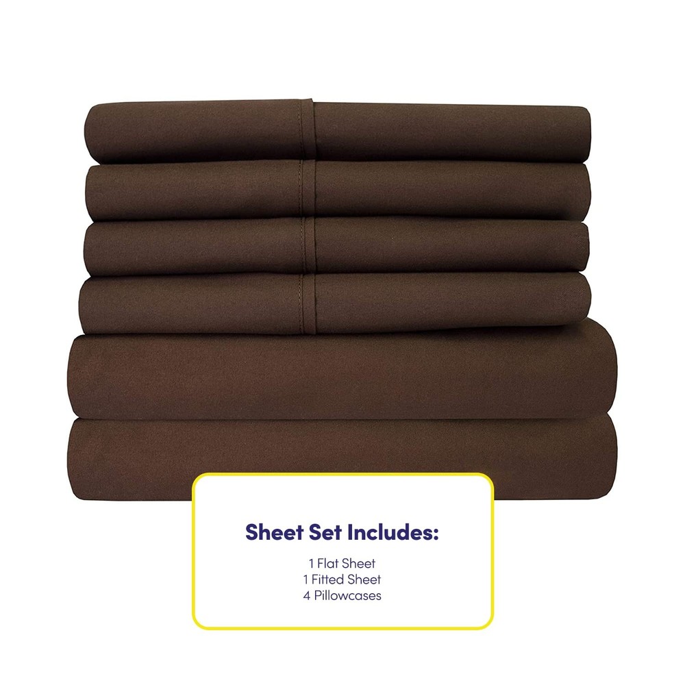 Full Size Bed Sheets - 6 Piece 1500 Supreme Collection Fine Brushed Microfibe...