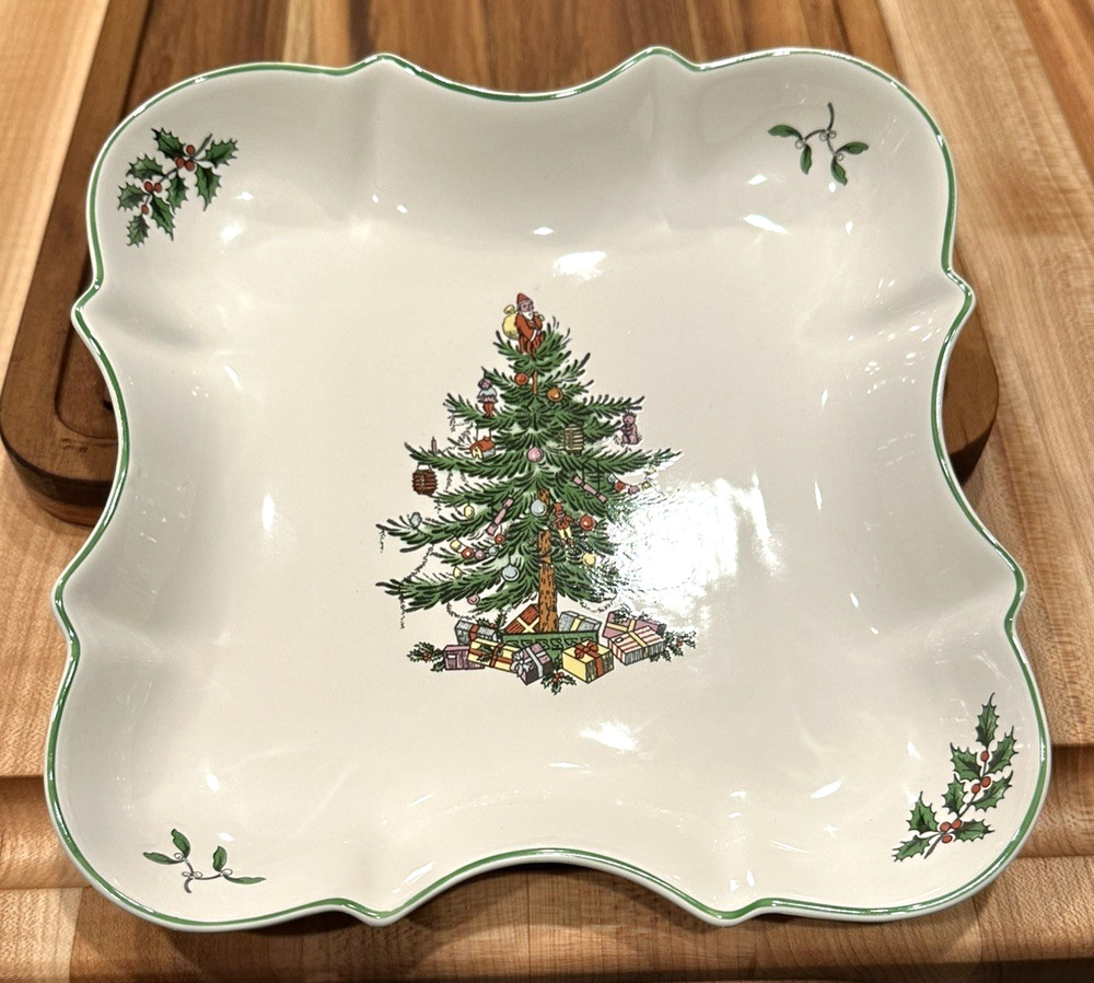 SPODE CHRISTMAS TREE DEVONIA TRAY , CANDY/COOKIE PLATE