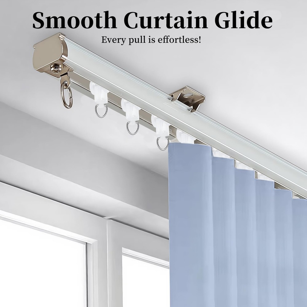 100 PCS Curtain Track Glider Rollers Plastic Rail Runners Mute Wheel Ceiling