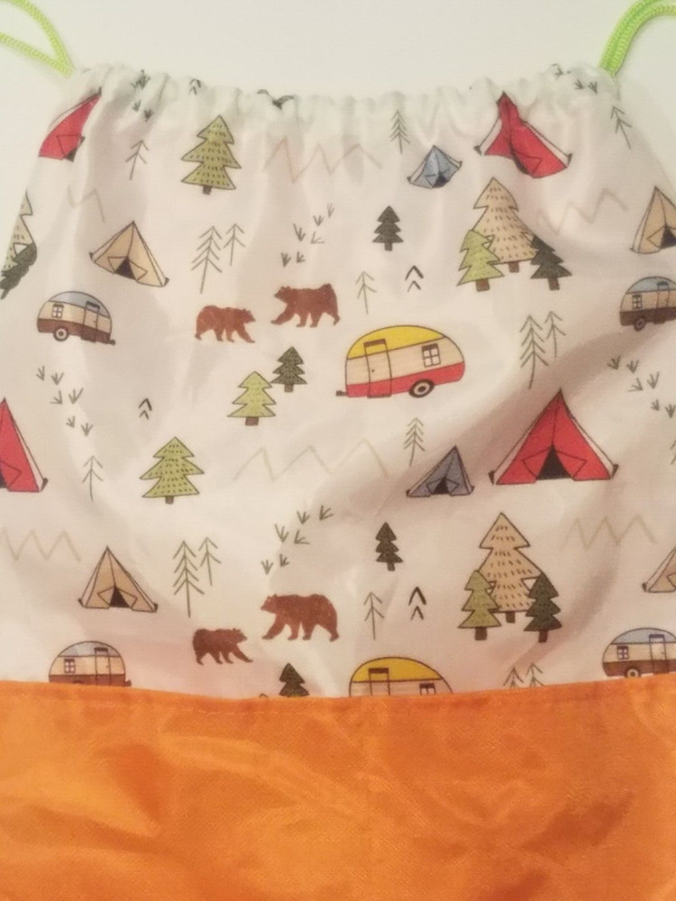 Camp Adventure Drawstring Sackpack Backpack Bag with 2 front pockets