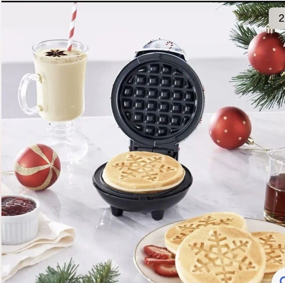 Dash Snowflake Mini Waffle Maker Xmas Holiday