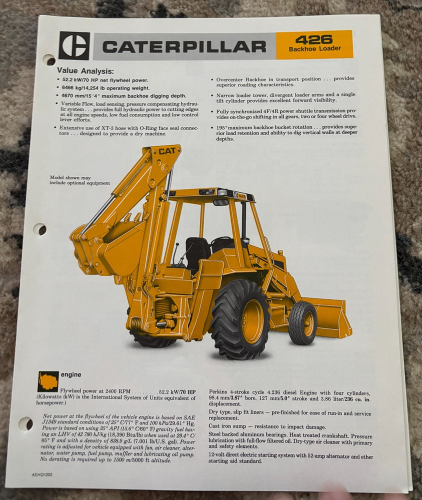 Caterpillar CAT 426 Backhoe LoaderBrochure AMIL25