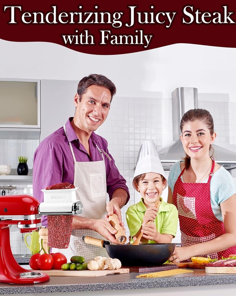 Meat Tenderizer Attachment for Kitchenaid Mixers, 3 Adjustable Thickness Setting