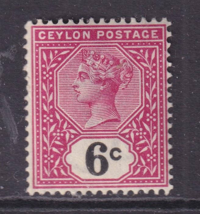 CEYLON, 1899 6c. Rose & Black, lhm.