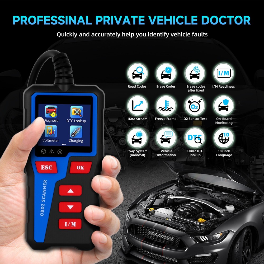 AT300 Car Code Reader Code Scanner Check Engine Fault for All OBDII Protocol