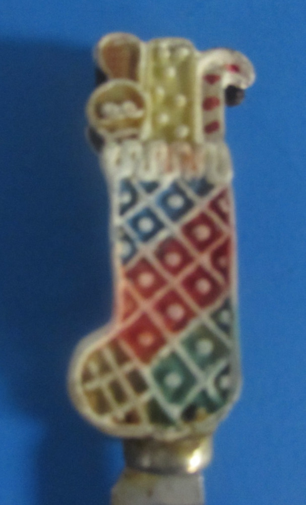 HOLIDAY STOCKING CHEESE SPREADER / BUTTER KNIFE - EXCELLENT