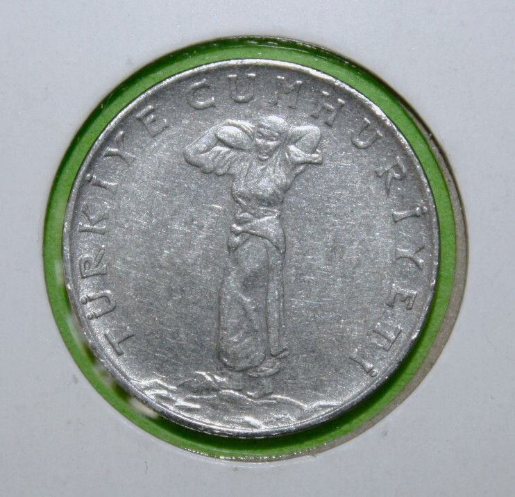 S4 - Turkey 25 Kurus 1966 Almost Uncirculated Coin - Standing Figure