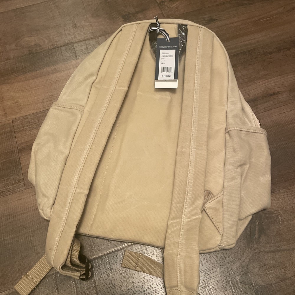 Vineyard Vines Island Canvas Backpack Raffia Tan NEW