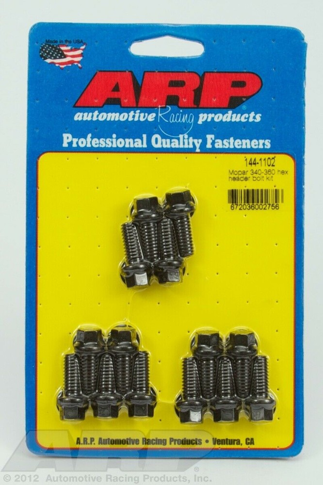 ARP 144-1102 Black Mopar 340-360 hex header bolt kit