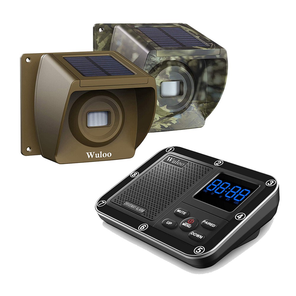 Solar Driveway Alarms Wireless Motion Sensor System 1800ft Long Range Waterproof