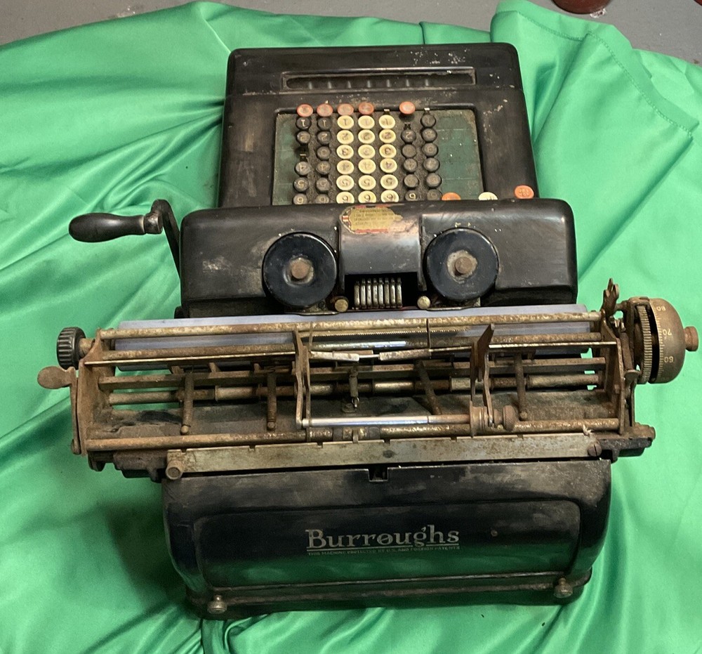 VTG BURROUGHS ADDING MACHINE CALCULATOR HAND CRANK - For Part’s Or Not Work