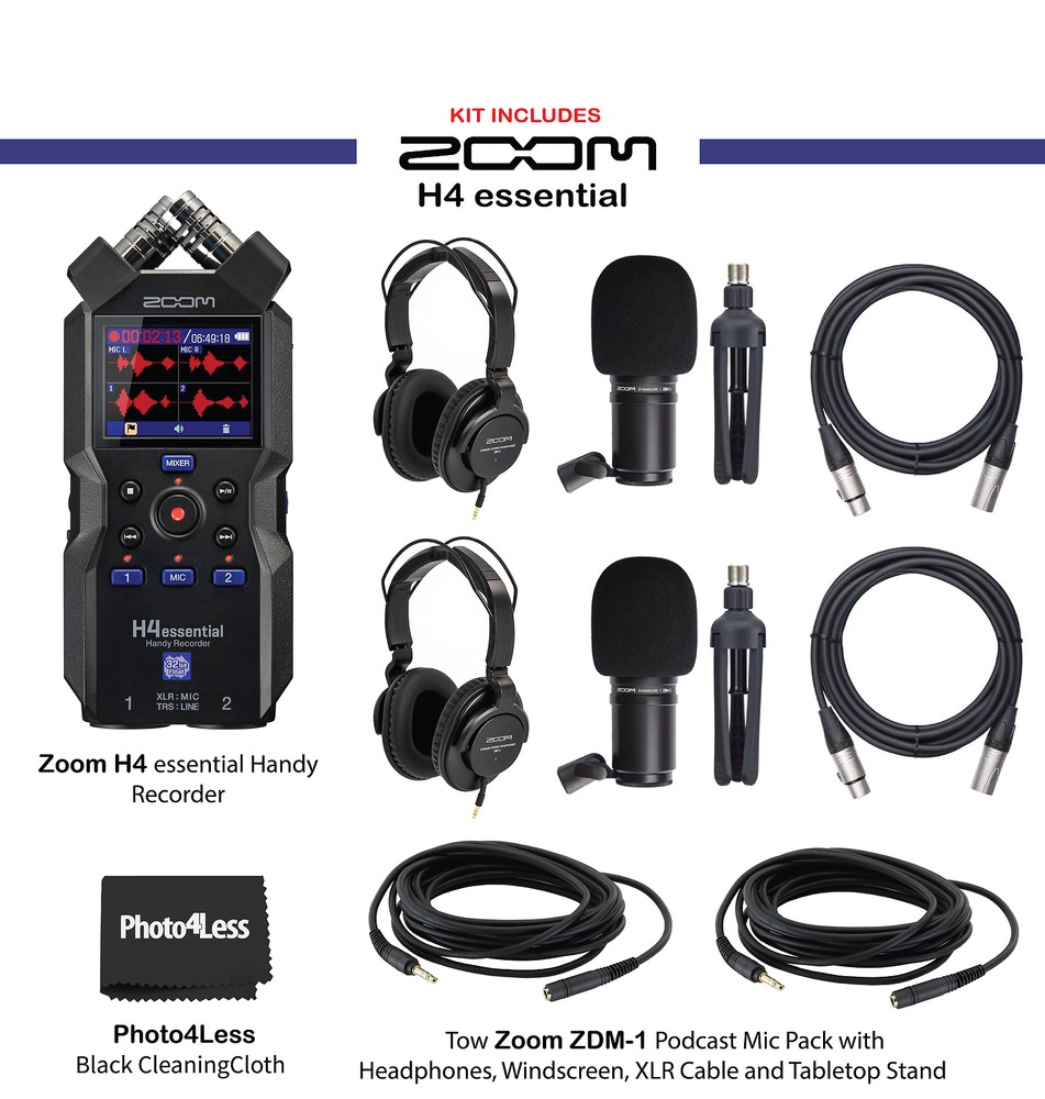 Zoom H4essential 4-Track Handy Recorder Bundle