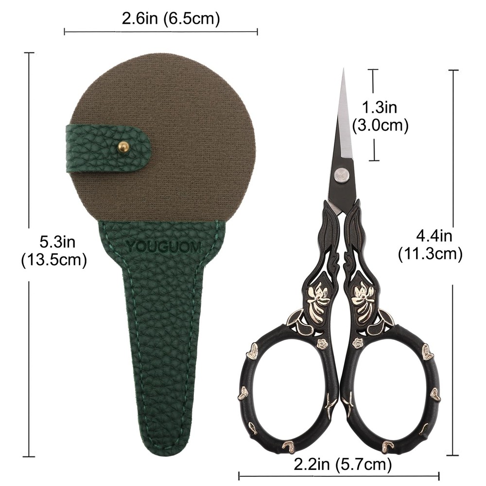 Little Detail Scissors with Case, Sharp Needlework Scissor for Sewing Craft C...
