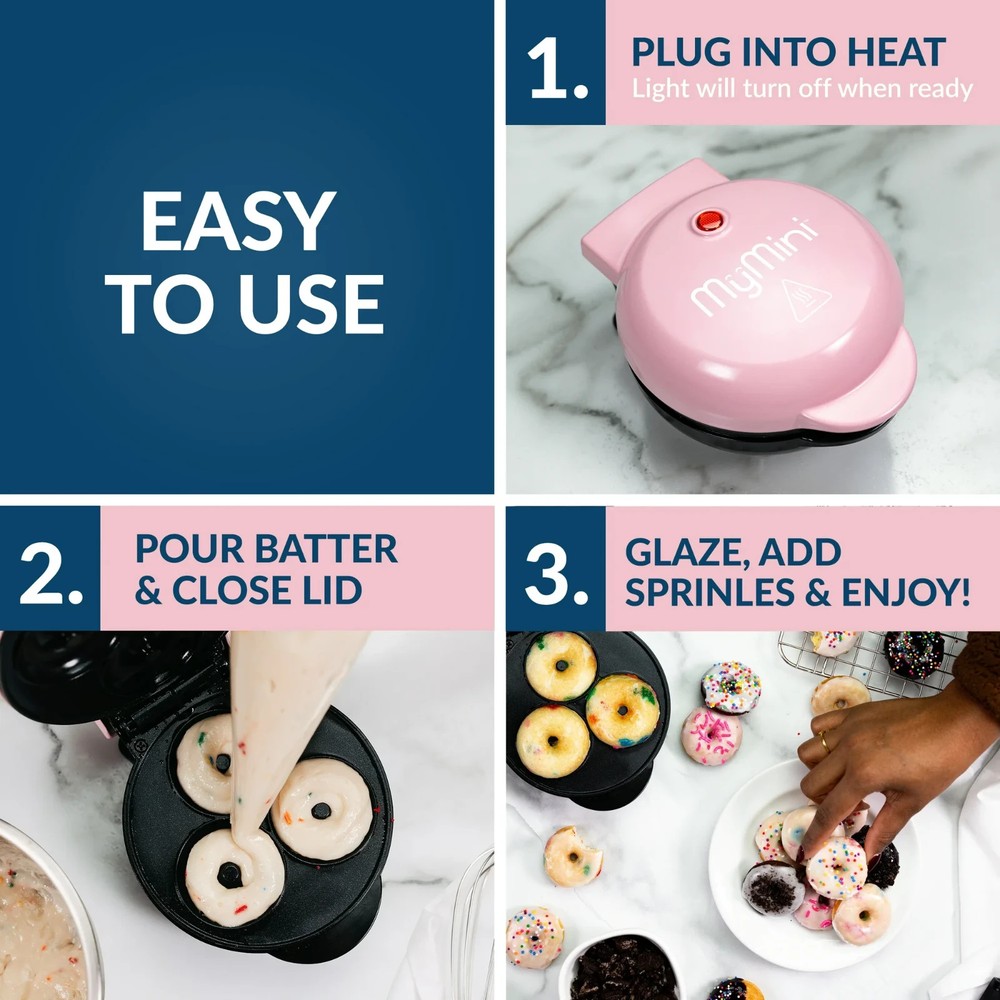 MyMini Pink Donut Maker 550 Watts