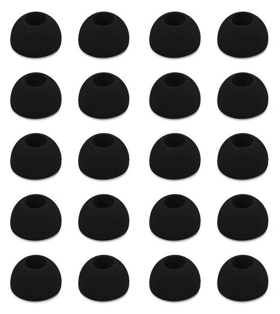 Zotech 20 Pcs Silicone Replacement Ear Buds Tips Black (Large) Large