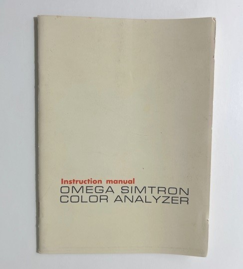 Omega Simtron Color Analyzer Instruction Manual