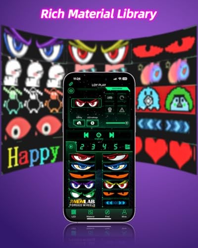 2pcs Devil Eyes Light for Windshield,14“*4”Programmable Flexible LED 14"*4"