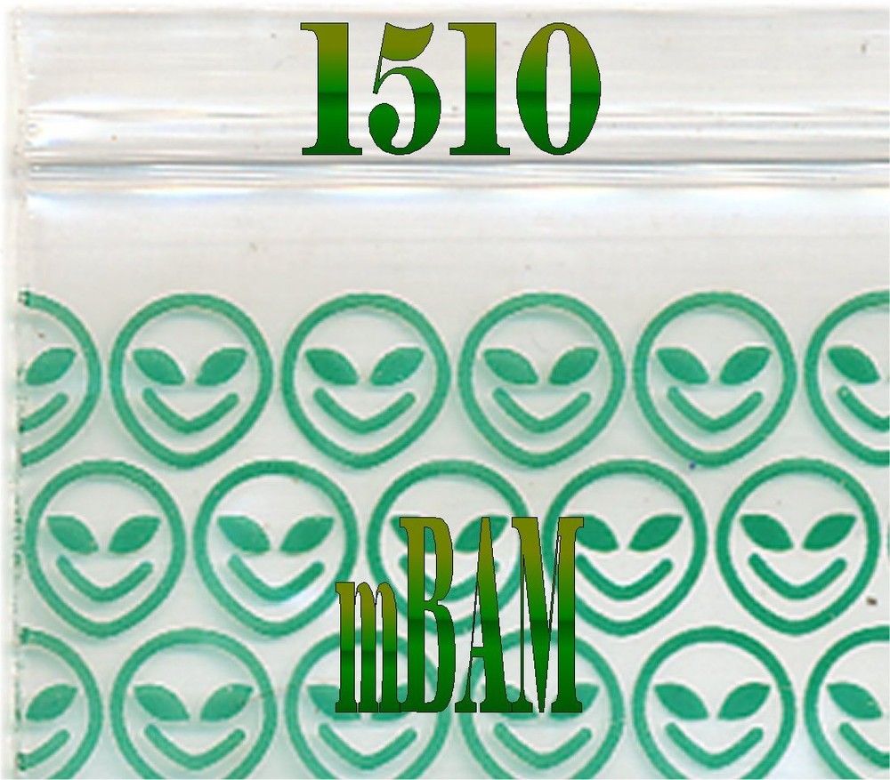100 PACK GREEN ALIENS SOLID 2010 Apple Zip Baggies 2.0X1.0" Mini POLYBAGS