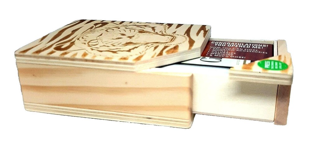 Smokezilla Wood Magic Box Tiger Design Smoking Accessories Box