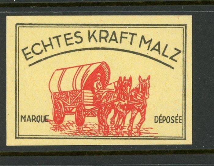 Echtes Kraft Malz Match Box Label