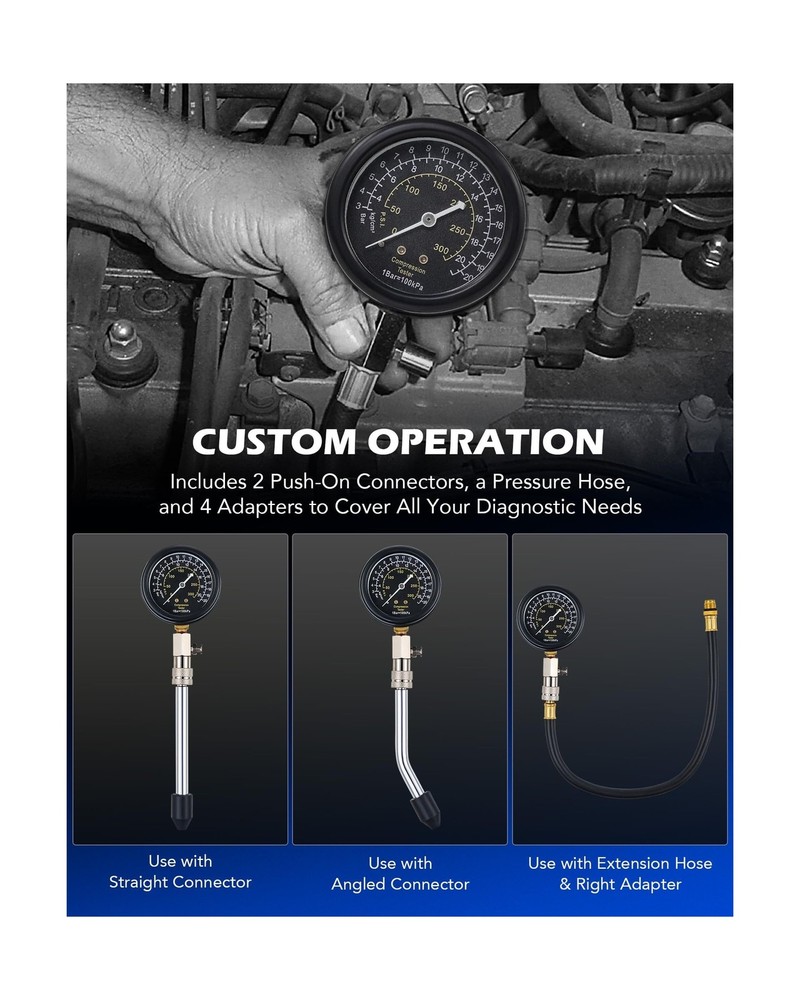 Orion Motor Tech Engine Compression Tester Kit, 9pc Cylinder Compression Test...