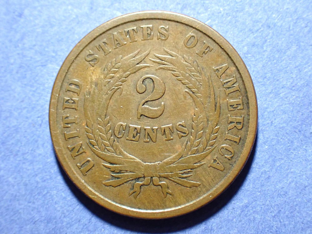 1864 Two Cent VG+