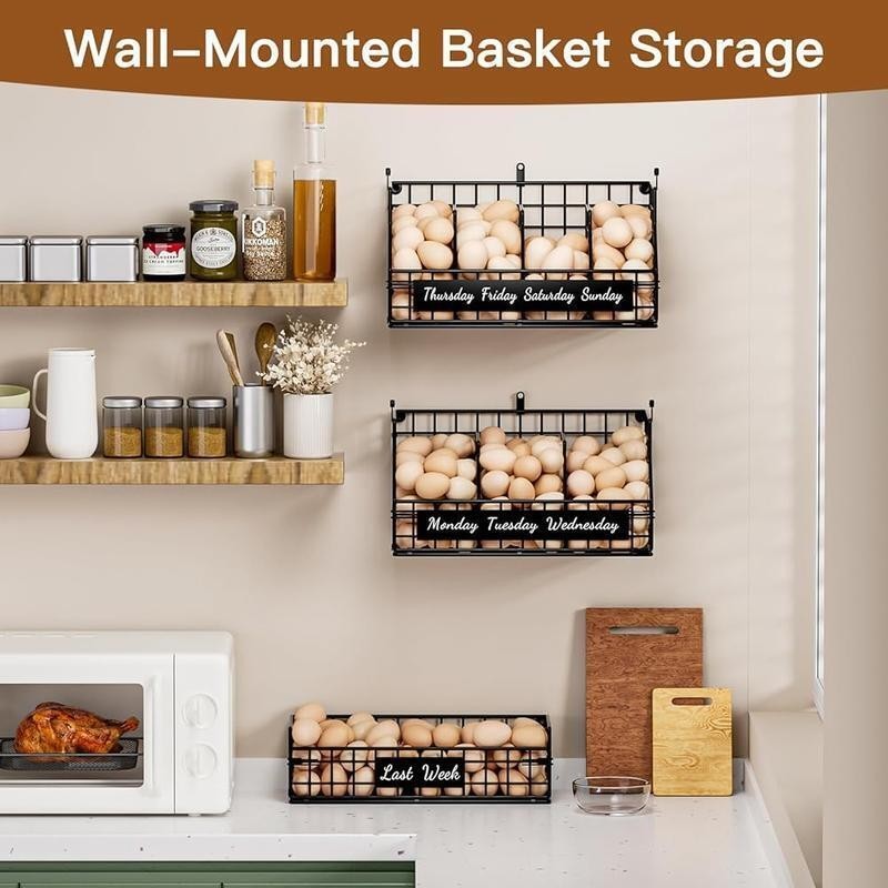 3 Tier Stackable Egg Organizer W/ Dividers Labels Fresh Egg Storage Countertop