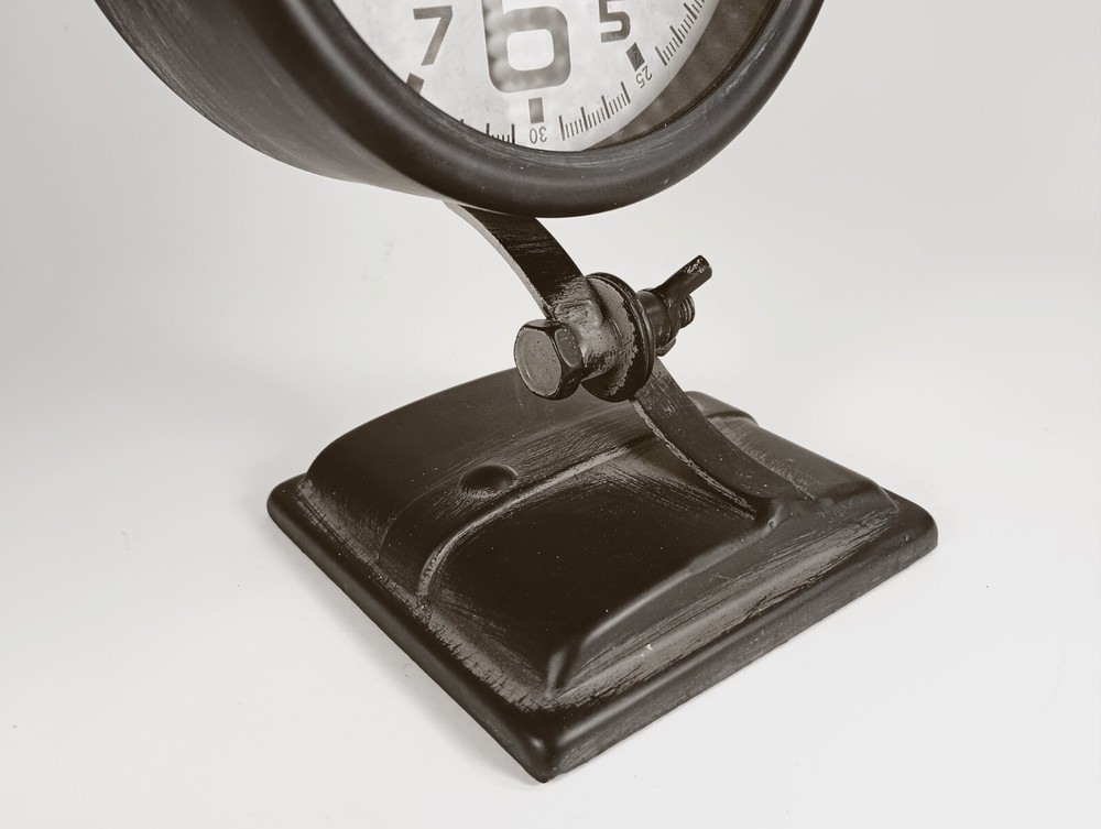 Black Vintage Headlight Tachometer Clock. Mancave.