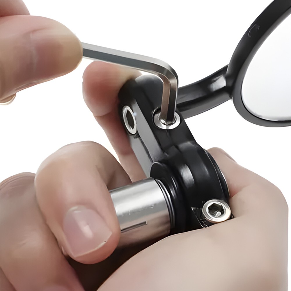 2pcs Black Motorcycle Bar End Mirrors, 3" Round Universal Side Rear View Mirrors