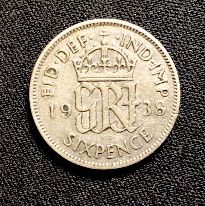 1938 British Silver 6 Pence! ENN Coins