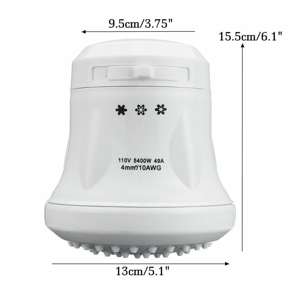 5400W 110V/220V Electric Shower Head Instant Hot Water Heater Bath +Hose Bracket