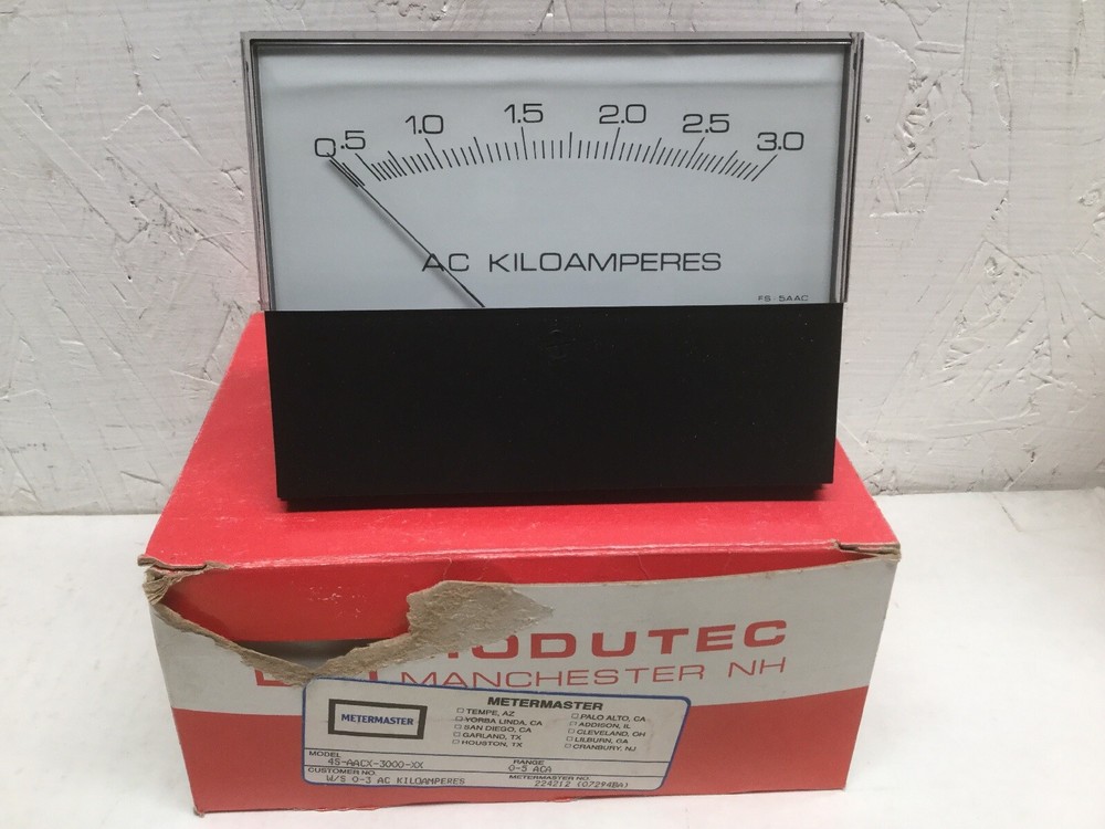 Modutec Metermaster 4S-AACX-3000-XX Panel Meter 0-3 AC Kiloamperes
