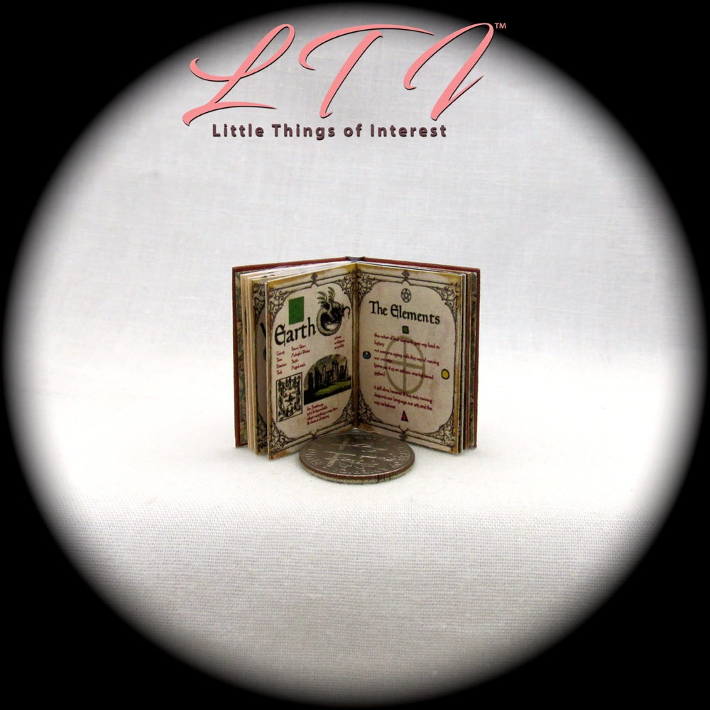 PRACTICAL MAGIC SPELL BOOK 1:12 Scale Miniature Readable Illustrated Book