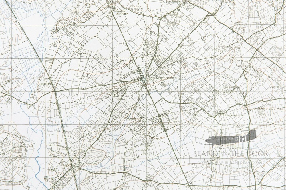 WW2 Normandy D-Day map 1 Ste Mere Eglise